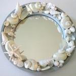 Beach Decor Seashell Mirror - Nautical Decor..