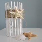 Beach Decor Candle Holder Or Vase - Lg. Nautical..