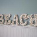 Beach Decor Seashell Letters - Nautical Shell..