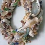 Seashell Wreath For Beach Decor - Nautical Decor..