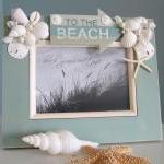 Beach Decor Seashell Frame - Nautical Decor Shell..