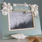 Beach Decor Seashell Frame - Nautical Decor Shell..