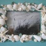 Beach Decor Shell Frame - Nautical Seashell Frame..