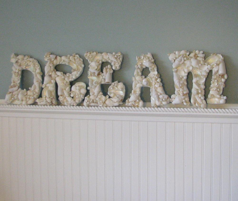 Shell Letters For Beach Decor - Nautical Seashell Letters In Beach, Dream Or Any 5 Letters
