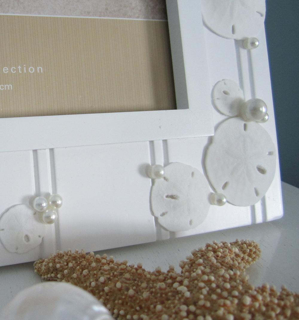 Beach Frames Nautical Beach Decor Shell Frame W Sand Dollars & Pearls