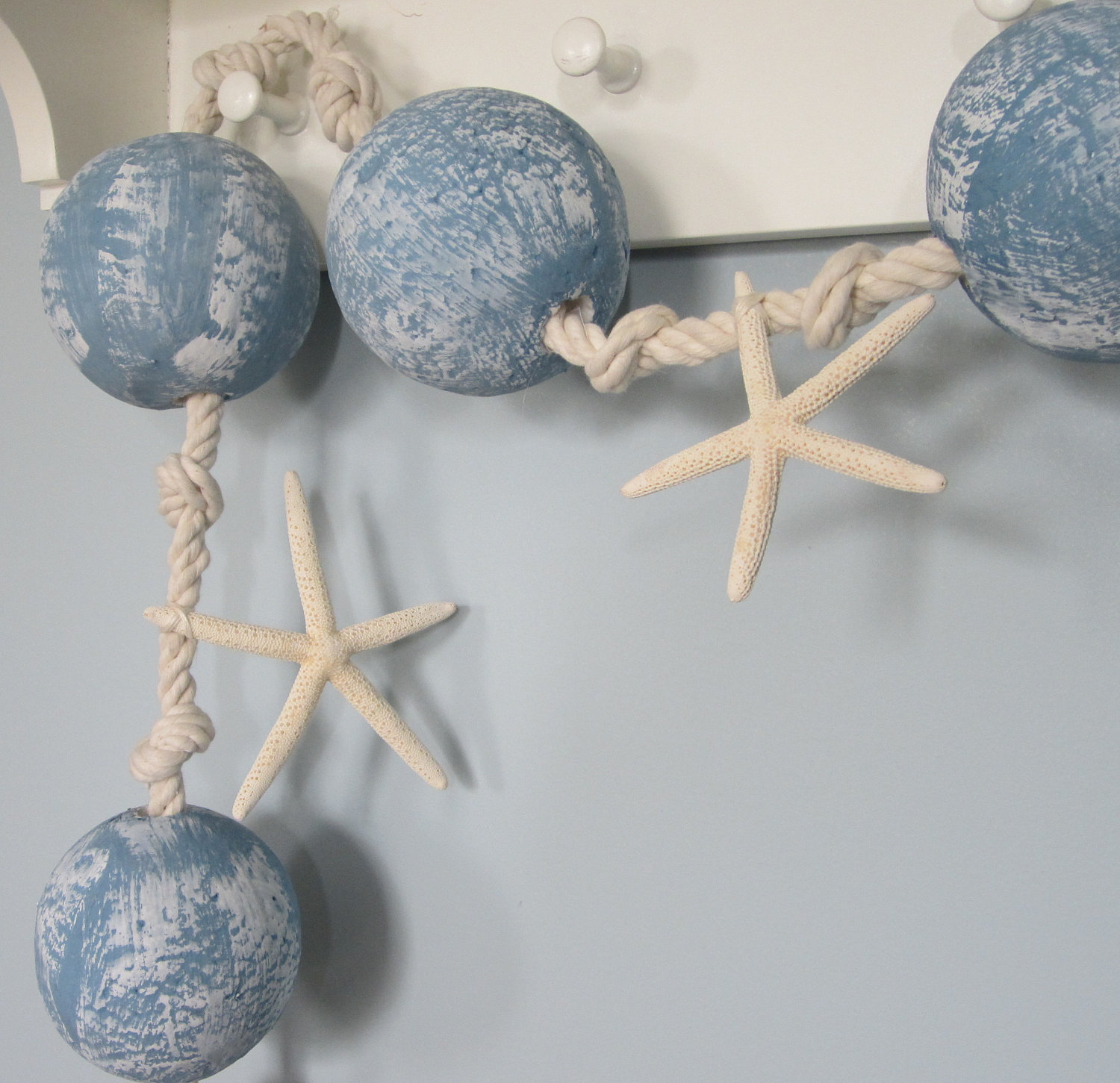Nautical Decor Starfish Buoy Garland Beach Decor Garland W Floats